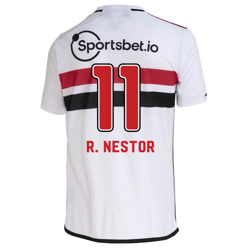 Uomo Maglia Rodrigo Nestor #11 Bianco Kit Gara Home 2023/24 Maglietta