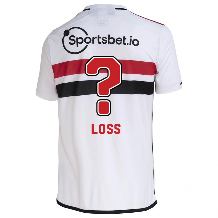 Uomo Maglia Lucas Loss #0 Bianco Kit Gara Home 2023/24 Maglietta