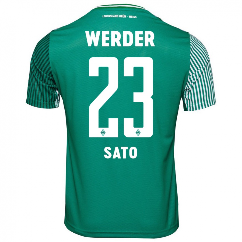 Uomo Maglia Kein Sato #23 Verde Kit Gara Home 2023/24 Maglietta