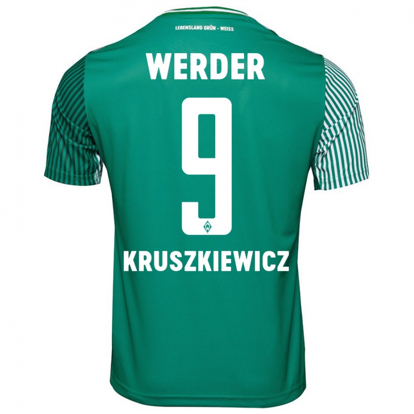 Uomo Maglia Jakub Kruszkiewicz #9 Verde Kit Gara Home 2023/24 Maglietta