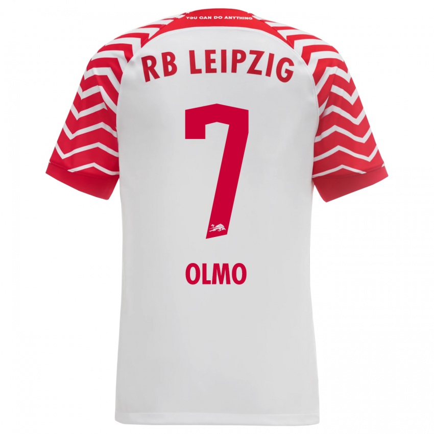 Uomo Maglia Dani Olmo #7 Bianco Kit Gara Home 2023/24 Maglietta