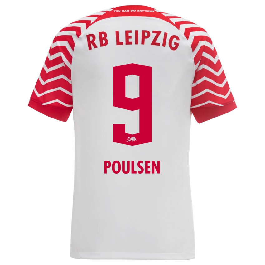 Uomo Maglia Yussuf Poulsen #9 Bianco Kit Gara Home 2023/24 Maglietta