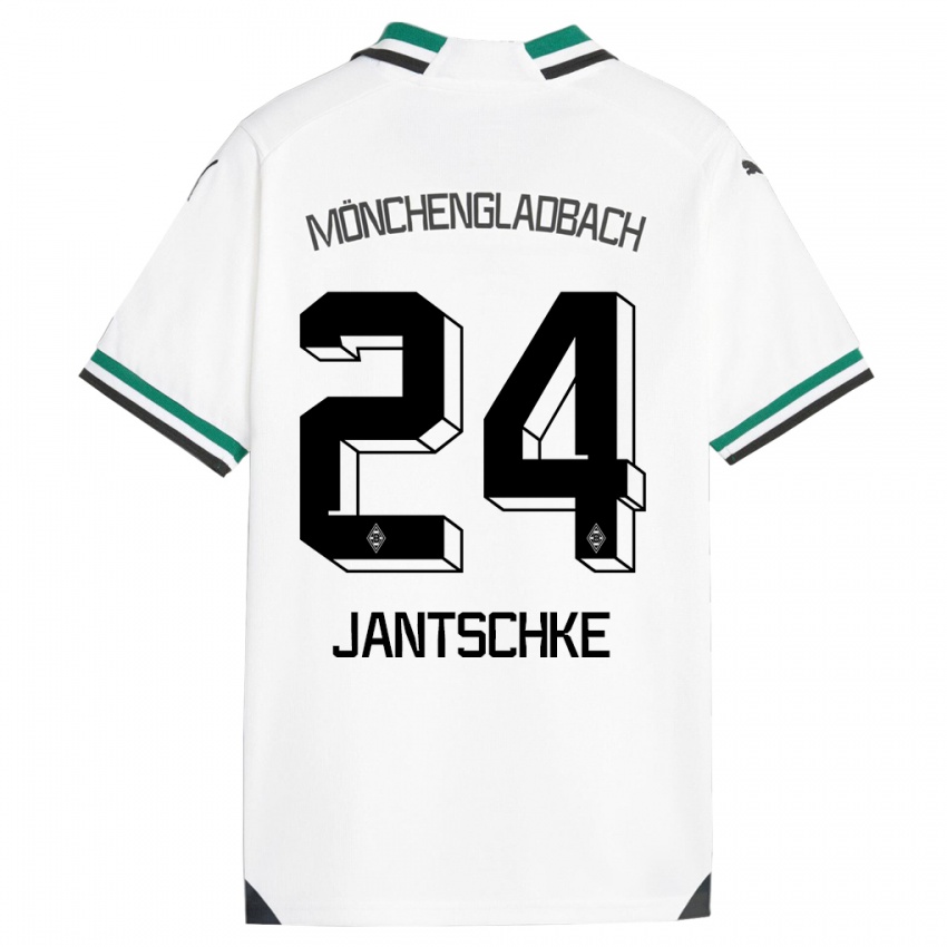 Uomo Maglia Tony Jantschke #24 Bianco Verde Kit Gara Home 2023/24 Maglietta