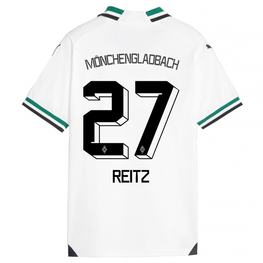 Uomo Maglia Rocco Reitz #27 Bianco Verde Kit Gara Home 2023/24 Maglietta