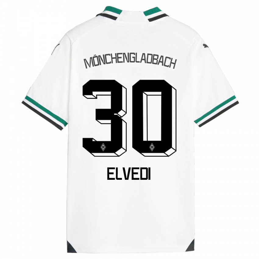 Uomo Maglia Nico Elvedi #30 Bianco Verde Kit Gara Home 2023/24 Maglietta