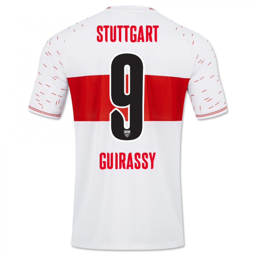 Uomo Maglia Serhou Guirassy #9 Bianco Kit Gara Home 2023/24 Maglietta