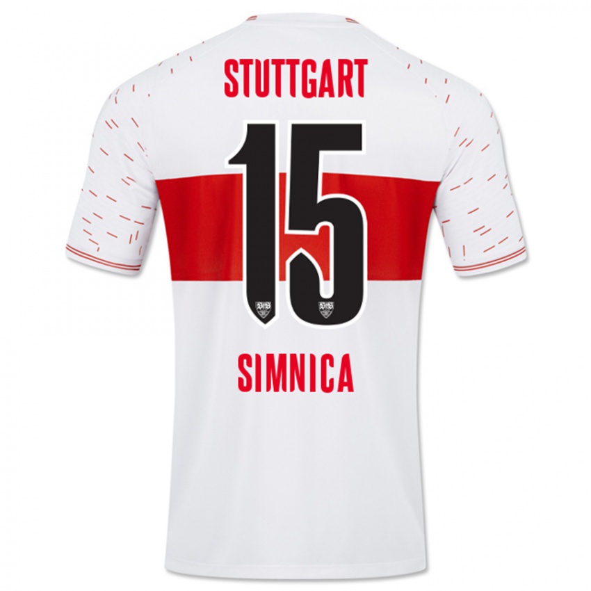 Uomo Maglia Luan Simnica #15 Bianco Kit Gara Home 2023/24 Maglietta