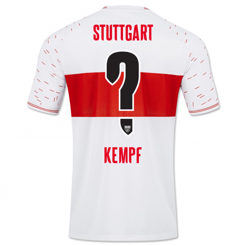 Uomo Maglia Karl Kempf #0 Bianco Kit Gara Home 2023/24 Maglietta