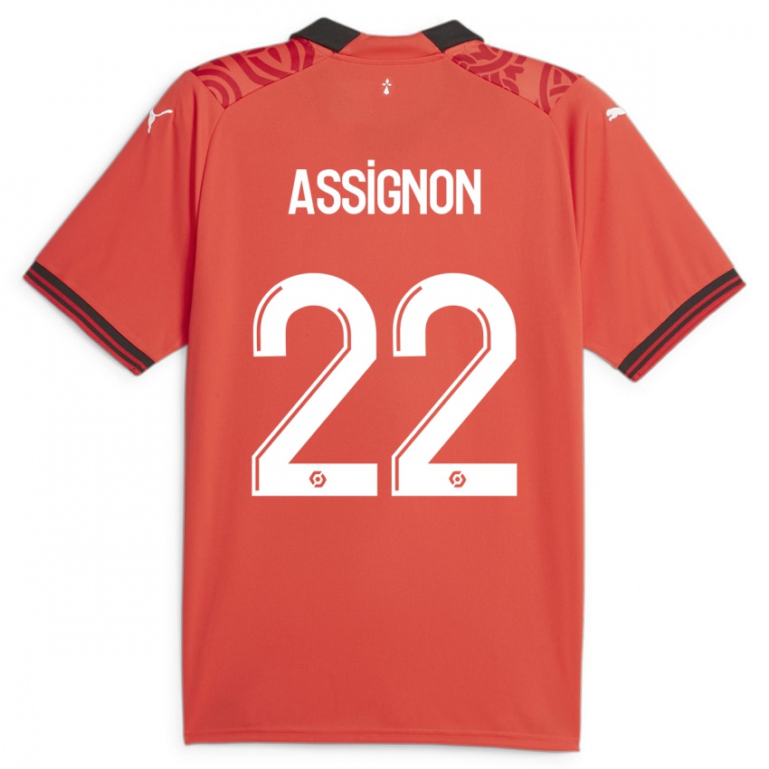 Uomo Maglia Lorenz Assignon #22 Rosso Kit Gara Home 2023/24 Maglietta
