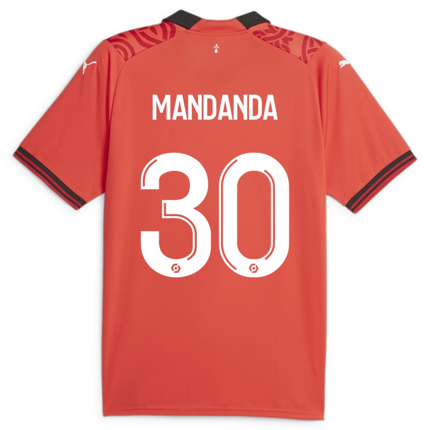 Uomo Maglia Steve Mandanda #30 Rosso Kit Gara Home 2023/24 Maglietta
