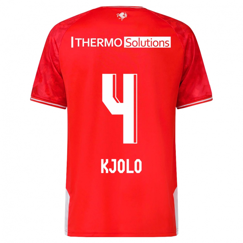 Uomo Maglia Mathias Kjølø #4 Rosso Kit Gara Home 2023/24 Maglietta