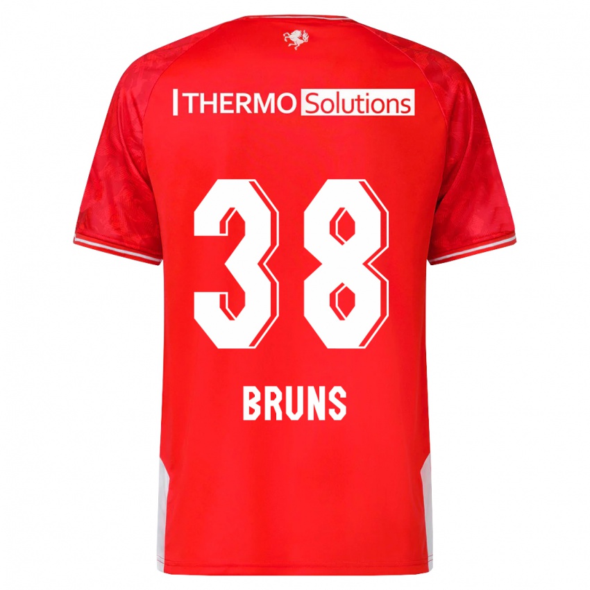 Uomo Maglia Max Bruns #38 Rosso Kit Gara Home 2023/24 Maglietta