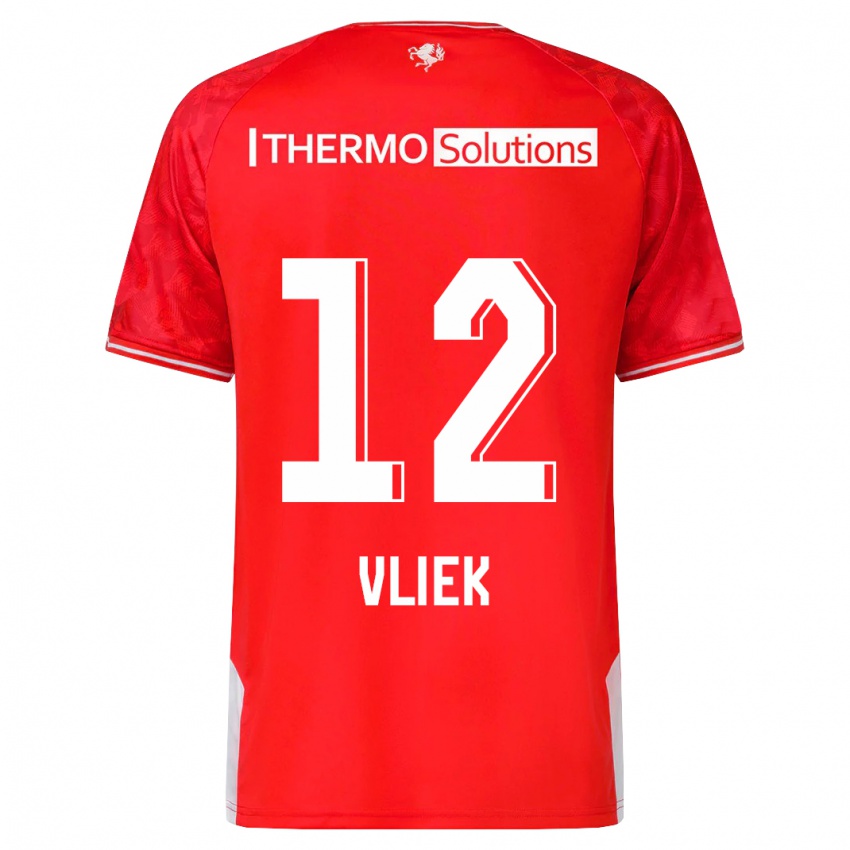 Uomo Maglia Leonie Vliek #12 Rosso Kit Gara Home 2023/24 Maglietta