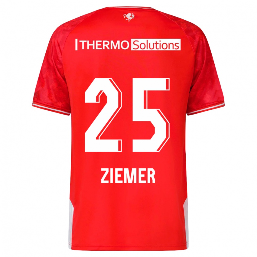 Uomo Maglia Taylor Ziemer #25 Rosso Kit Gara Home 2023/24 Maglietta