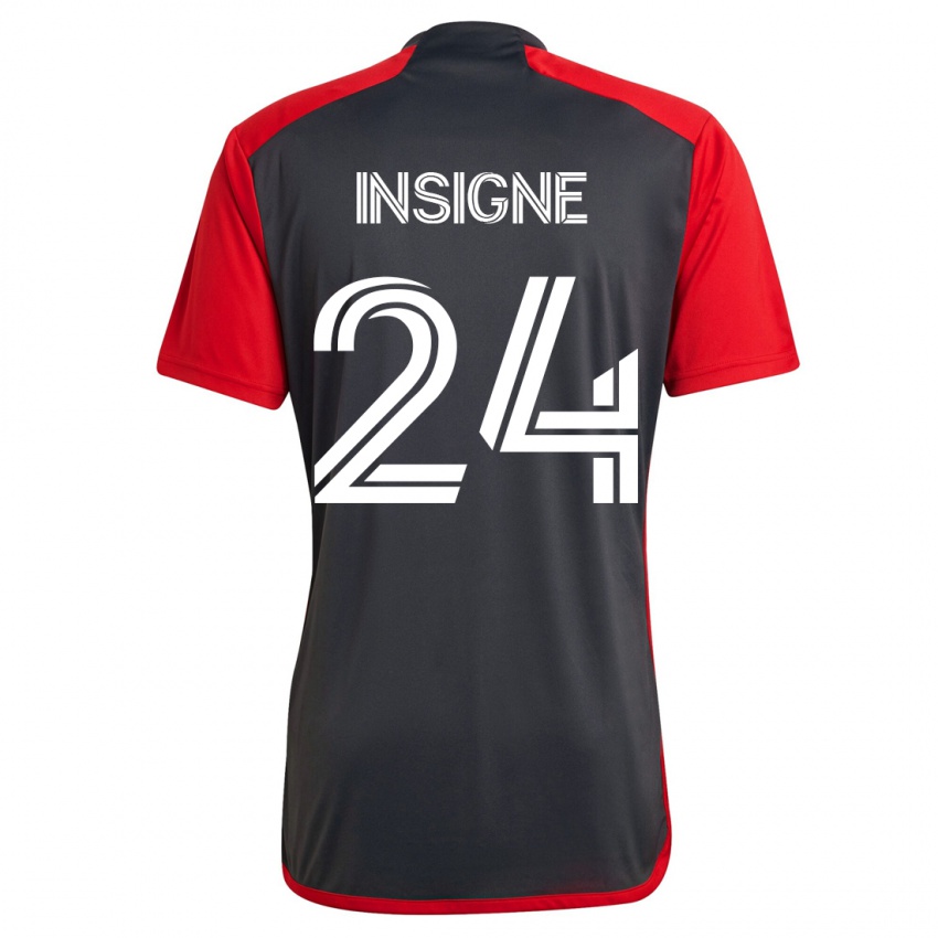 Uomo Maglia Lorenzo Insigne #24 Grigio Kit Gara Home 2023/24 Maglietta