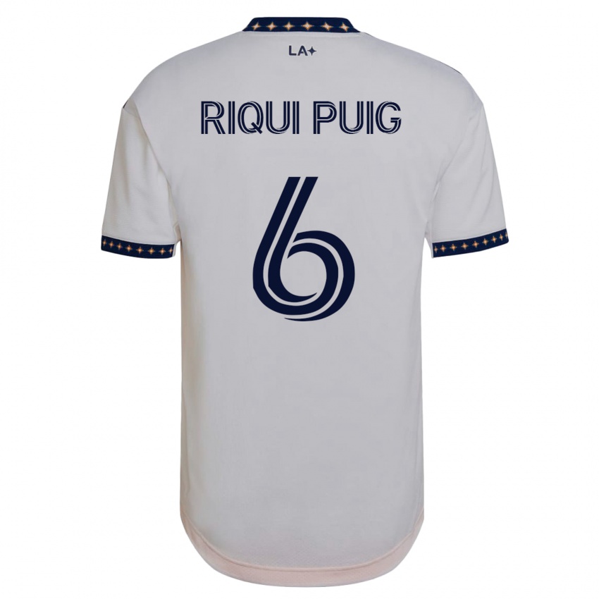 Uomo Maglia Riqui Puig #6 Bianco Kit Gara Home 2023/24 Maglietta