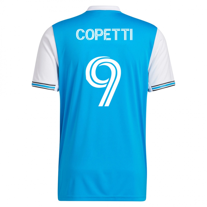 Uomo Maglia Enzo Copetti #9 Blu Kit Gara Home 2023/24 Maglietta