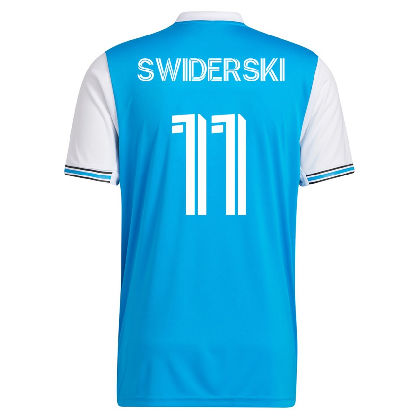 Uomo Maglia Karol Swiderski #11 Blu Kit Gara Home 2023/24 Maglietta