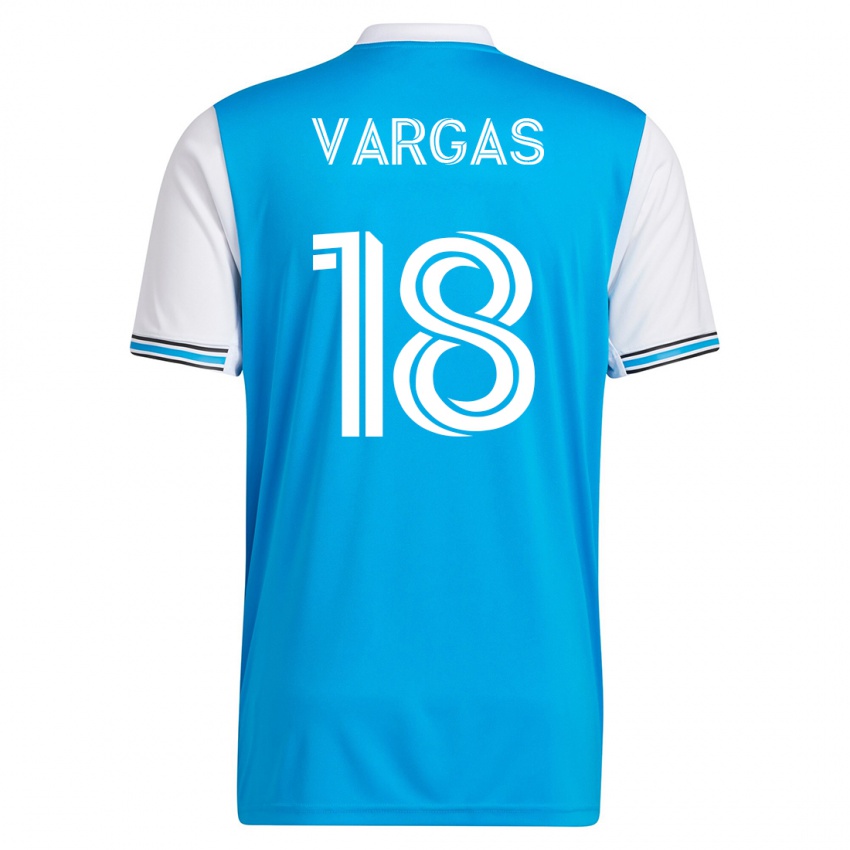 Uomo Maglia Kerwin Vargas #18 Blu Kit Gara Home 2023/24 Maglietta