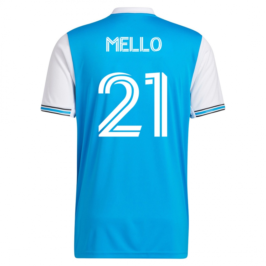 Uomo Maglia Vinicius Mello #21 Blu Kit Gara Home 2023/24 Maglietta