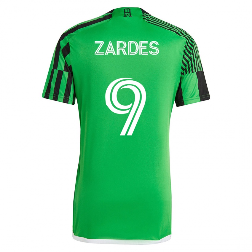 Uomo Maglia Gyasi Zardes #9 Verde Nero Kit Gara Home 2023/24 Maglietta