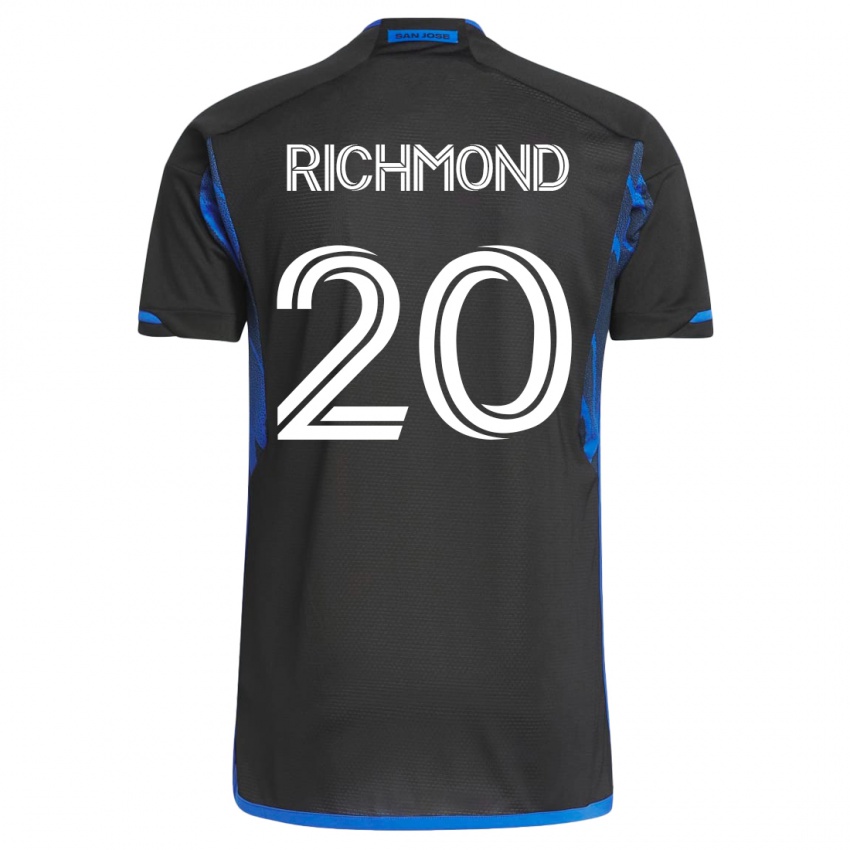 Uomo Maglia Will Richmond #20 Blu Nero Kit Gara Home 2023/24 Maglietta