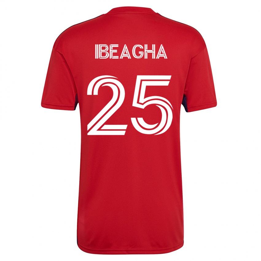 Uomo Maglia Sebastien Ibeagha #25 Rosso Kit Gara Home 2023/24 Maglietta