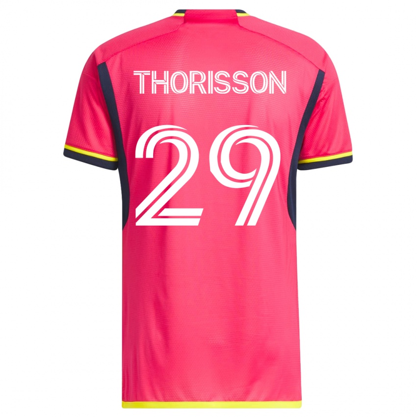 Uomo Maglia Nökkvi Thórisson #29 Rosa Kit Gara Home 2023/24 Maglietta