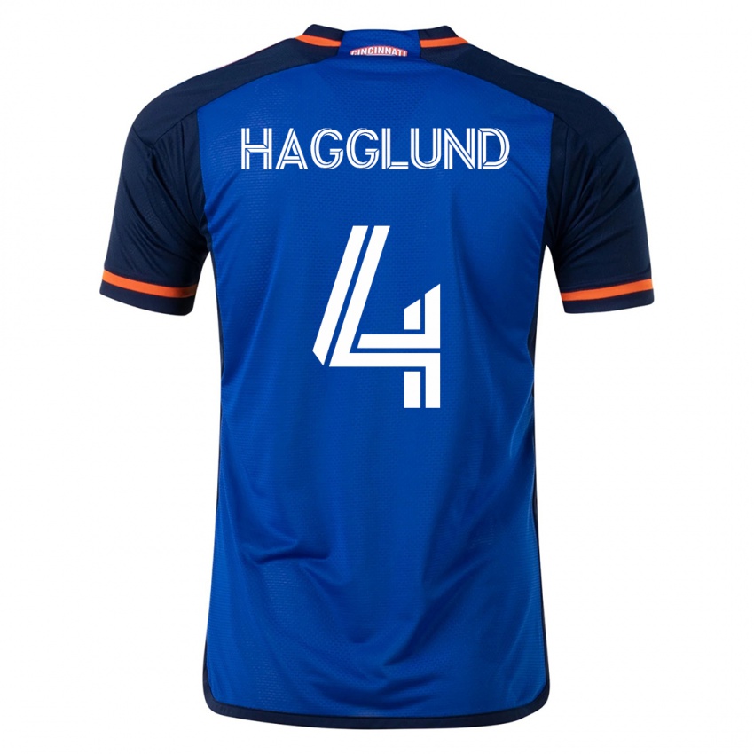 Uomo Maglia Nick Hagglund #4 Blu Kit Gara Home 2023/24 Maglietta