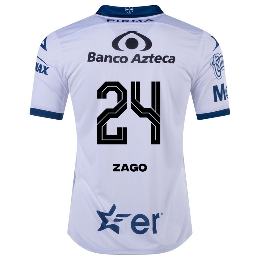 Uomo Maglia Diego Zago #24 Bianco Kit Gara Home 2023/24 Maglietta