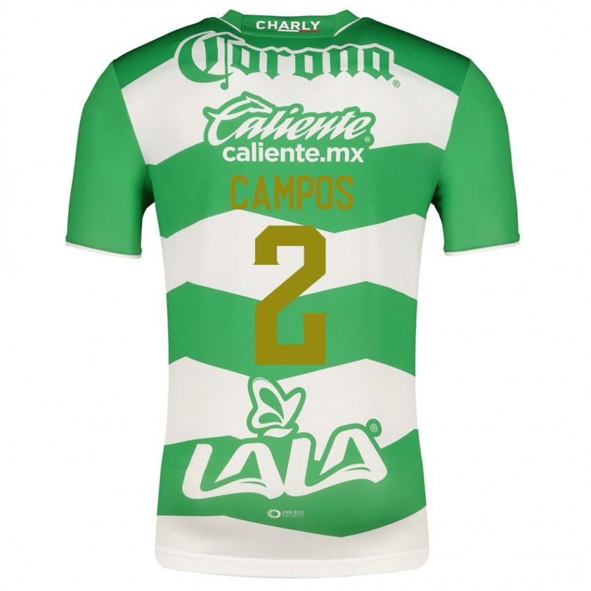 Uomo Maglia Omar Campos #2 Verde Kit Gara Home 2023/24 Maglietta