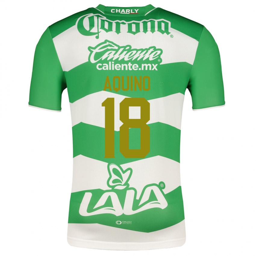 Uomo Maglia Pedro Aquino #18 Verde Kit Gara Home 2023/24 Maglietta