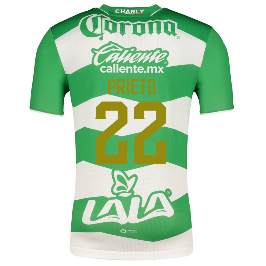 Uomo Maglia Ronaldo Prieto #22 Verde Kit Gara Home 2023/24 Maglietta