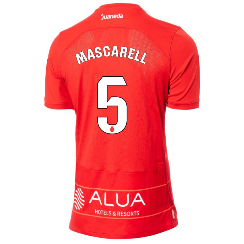 Uomo Maglia Omar Mascarell #5 Rosso Kit Gara Home 2023/24 Maglietta