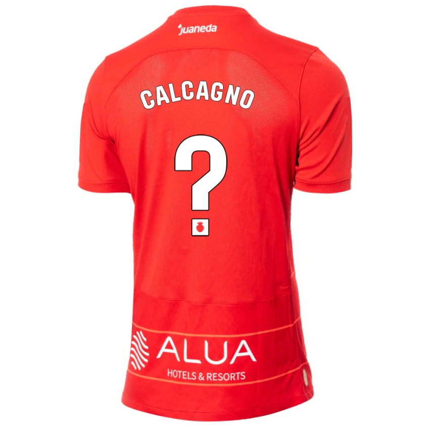 Uomo Maglia Bruno Calcagno #0 Rosso Kit Gara Home 2023/24 Maglietta