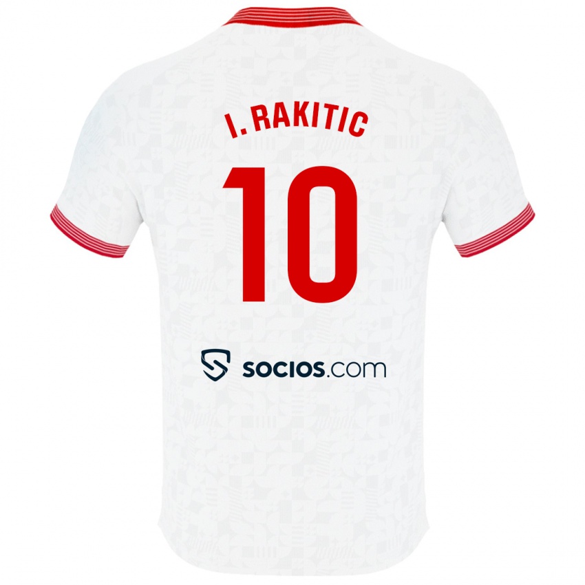 Uomo Maglia Ivan Rakitic #10 Bianco Kit Gara Home 2023/24 Maglietta