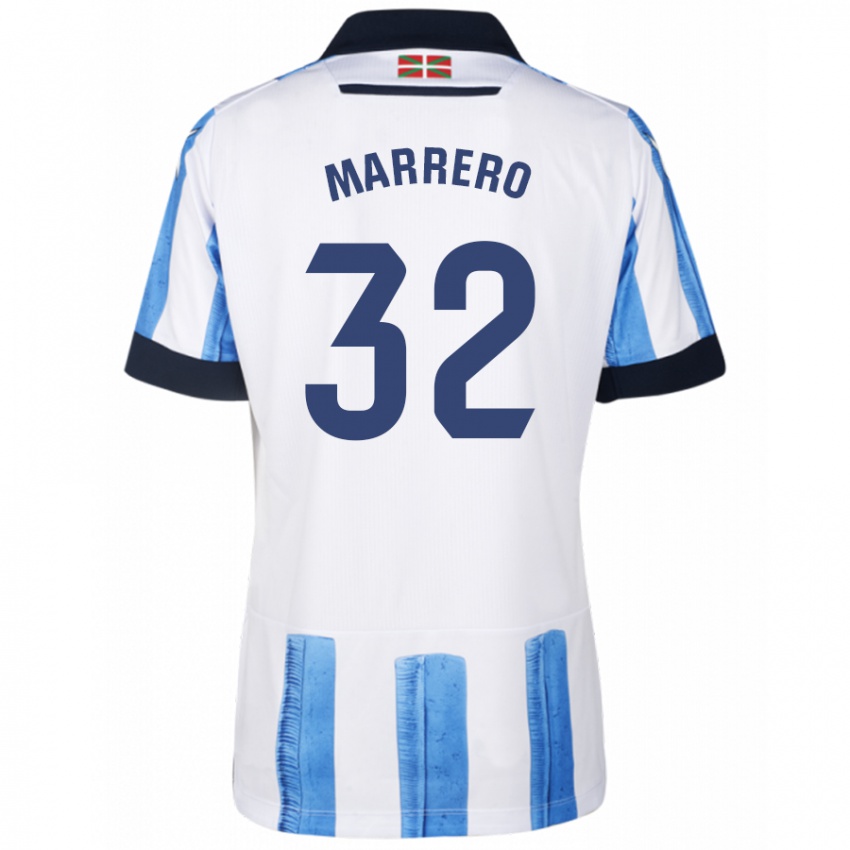 Uomo Maglia Unai Marrero #32 Blu Bianco Kit Gara Home 2023/24 Maglietta