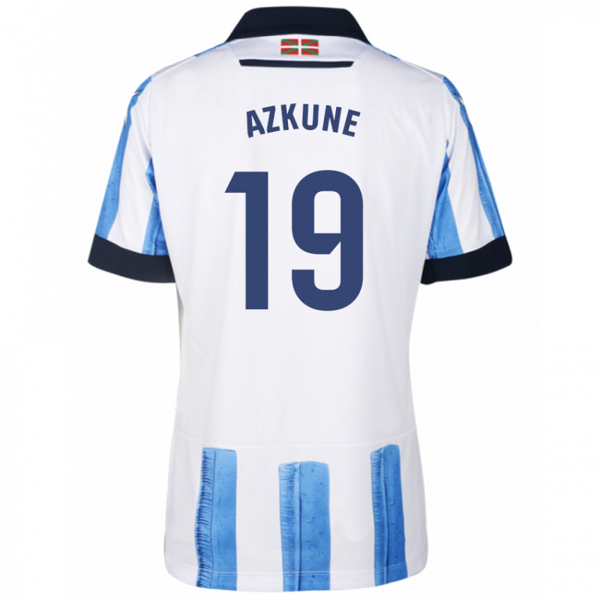 Uomo Maglia Ekain Azkune #19 Blu Bianco Kit Gara Home 2023/24 Maglietta