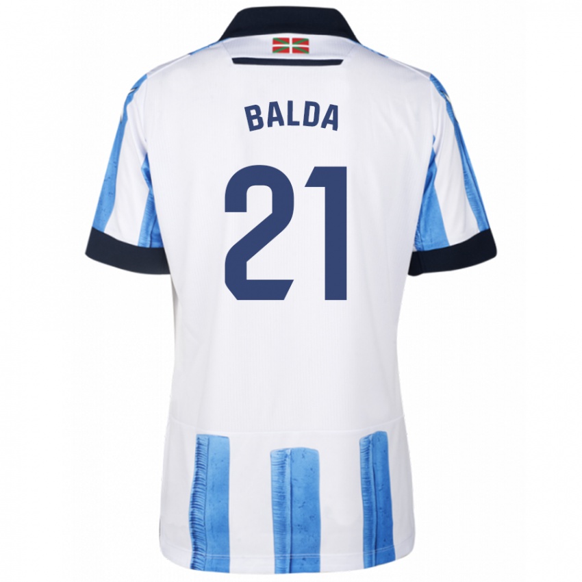 Uomo Maglia Jon Balda #21 Blu Bianco Kit Gara Home 2023/24 Maglietta