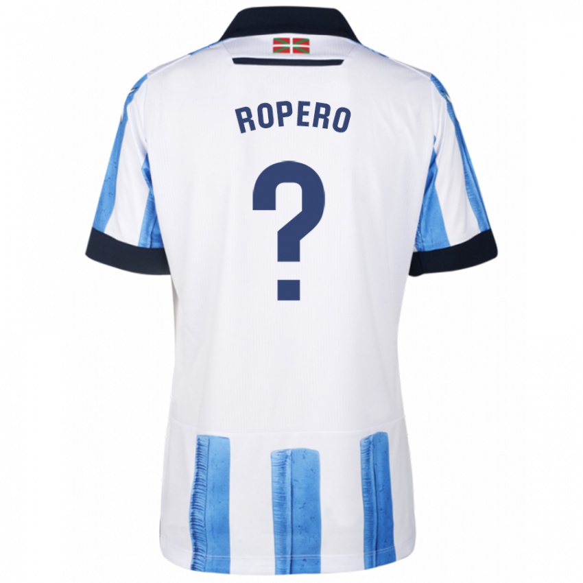 Uomo Maglia Iker Ropero #0 Blu Bianco Kit Gara Home 2023/24 Maglietta