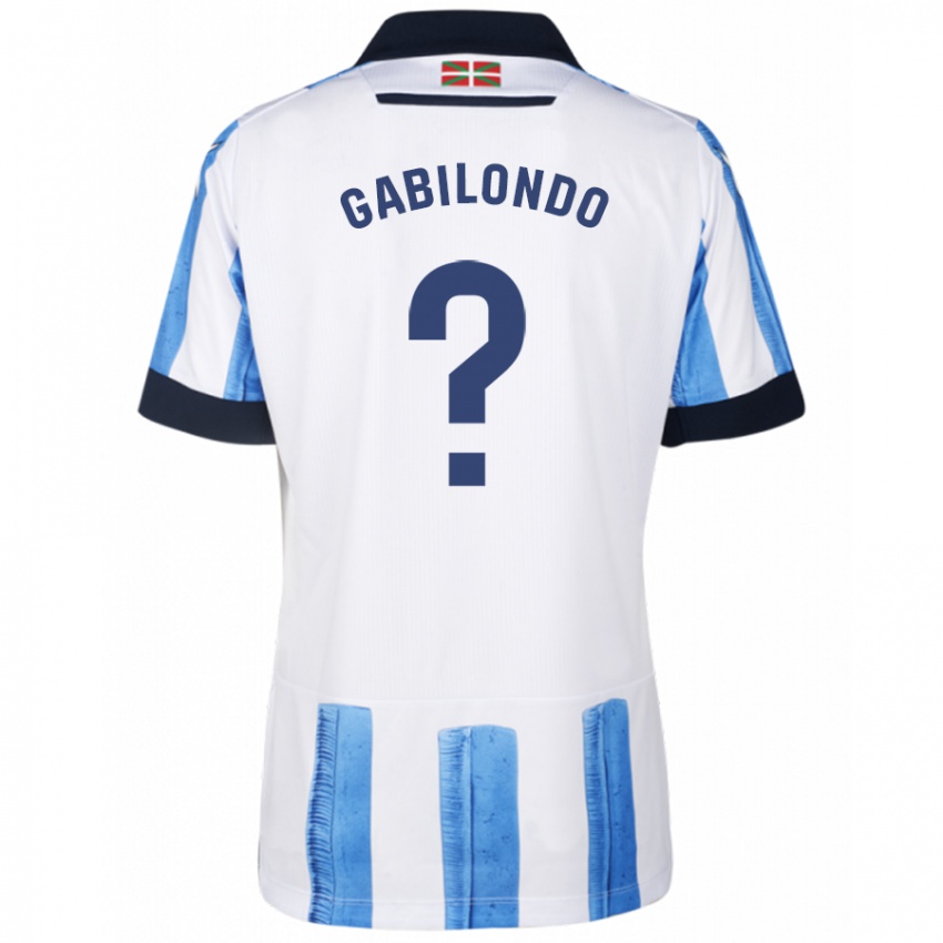 Uomo Maglia Iker Gabilondo #0 Blu Bianco Kit Gara Home 2023/24 Maglietta