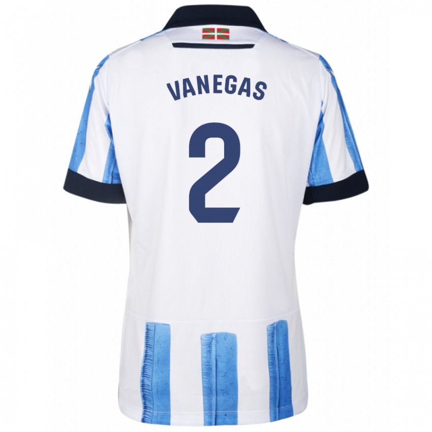 Uomo Maglia Manuela Vanegas Cataño #2 Blu Bianco Kit Gara Home 2023/24 Maglietta