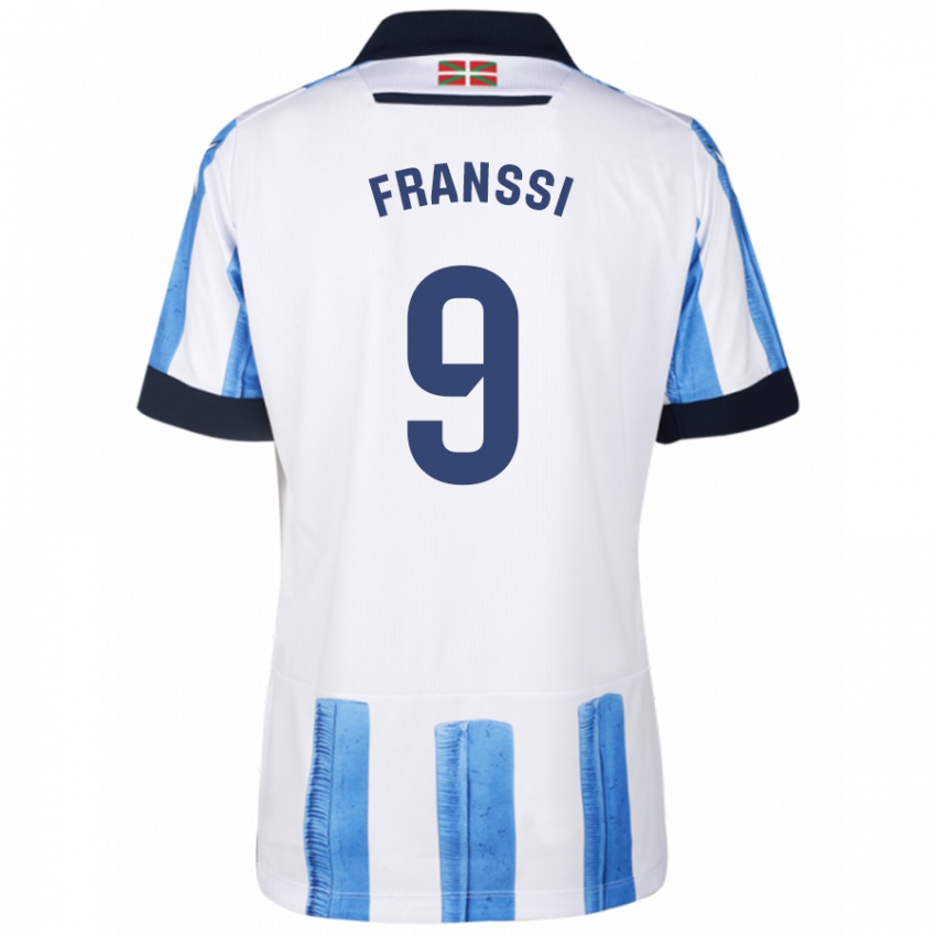 Uomo Maglia Sanni Maija Franssi #9 Blu Bianco Kit Gara Home 2023/24 Maglietta