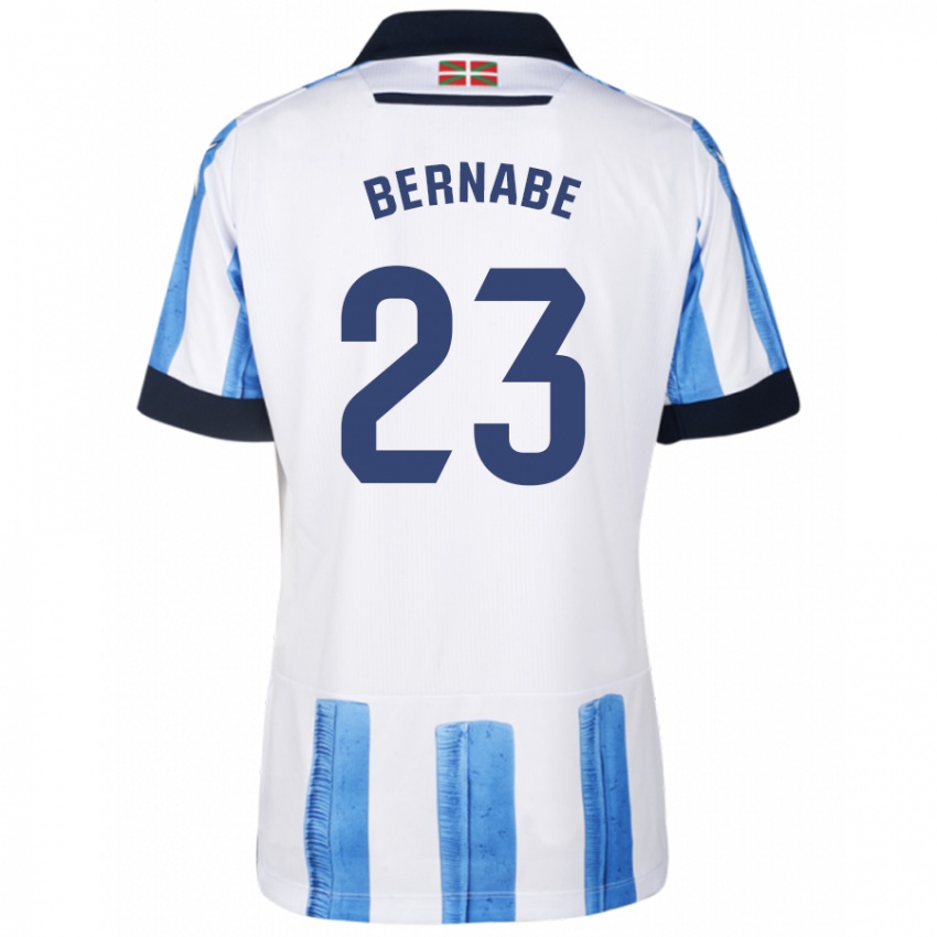 Uomo Maglia Alejandra Bernabé De Santiago #23 Blu Bianco Kit Gara Home 2023/24 Maglietta