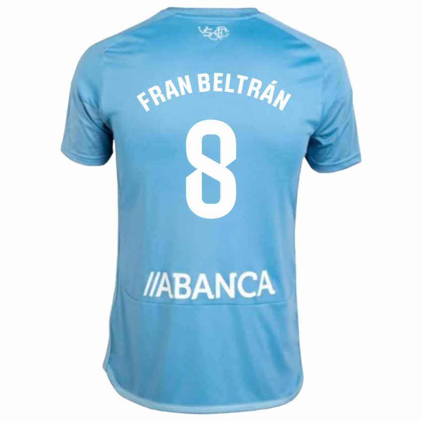 Uomo Maglia Fran Beltran #8 Blu Kit Gara Home 2023/24 Maglietta