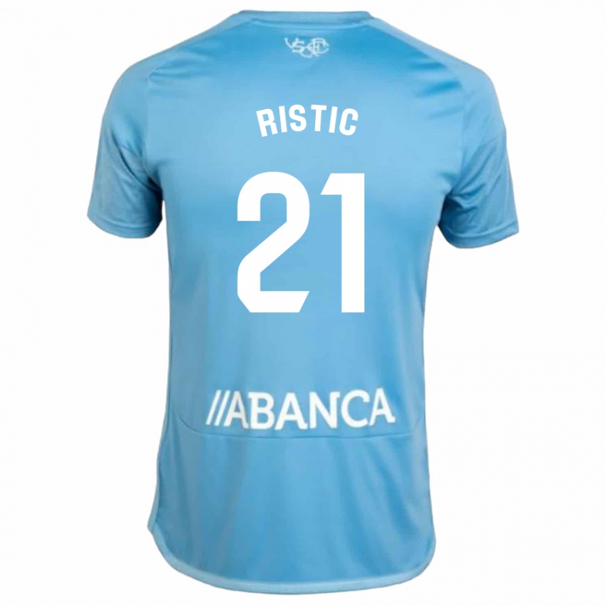 Uomo Maglia Mihailo Ristic #21 Blu Kit Gara Home 2023/24 Maglietta