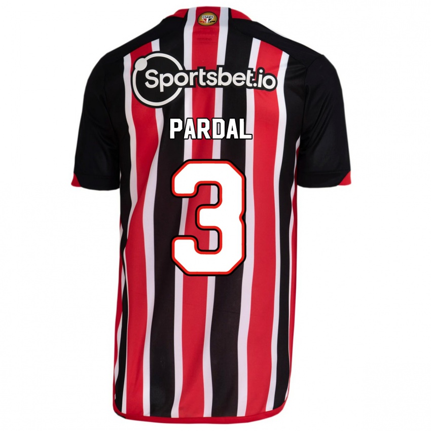 Uomo Maglia Pardal #3 Blu Rosso Kit Gara Away 2023/24 Maglietta