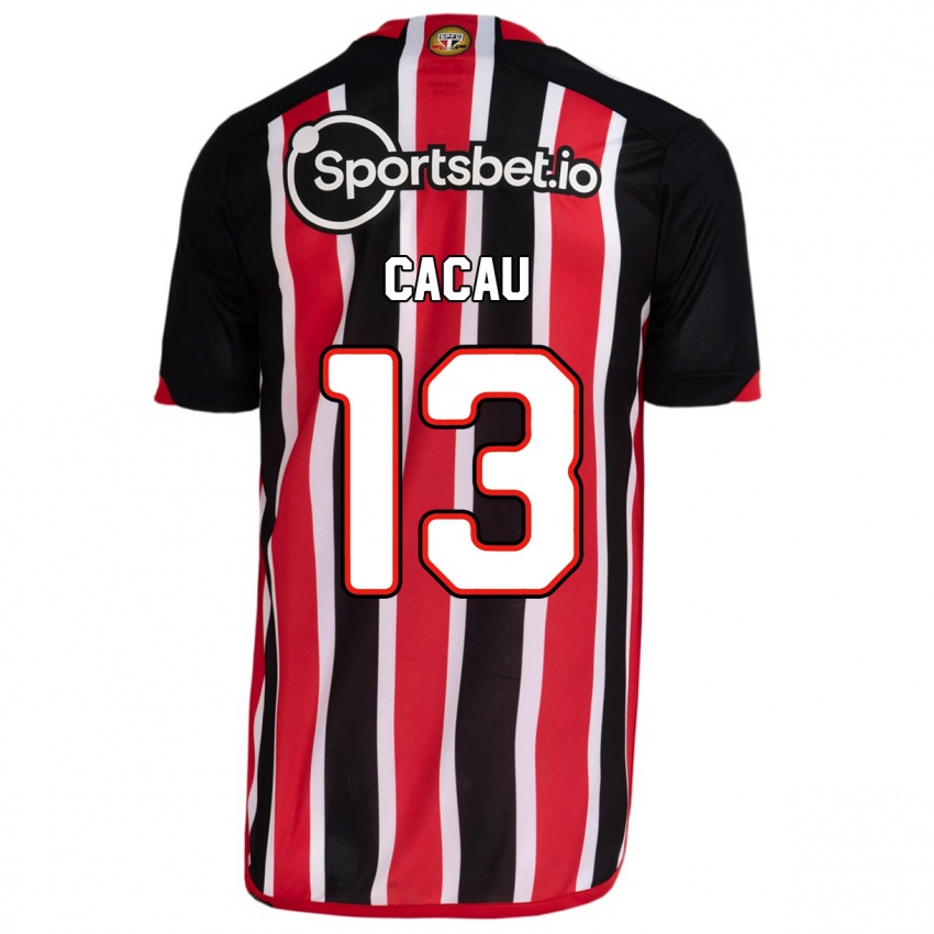 Uomo Maglia Cacau #13 Blu Rosso Kit Gara Away 2023/24 Maglietta