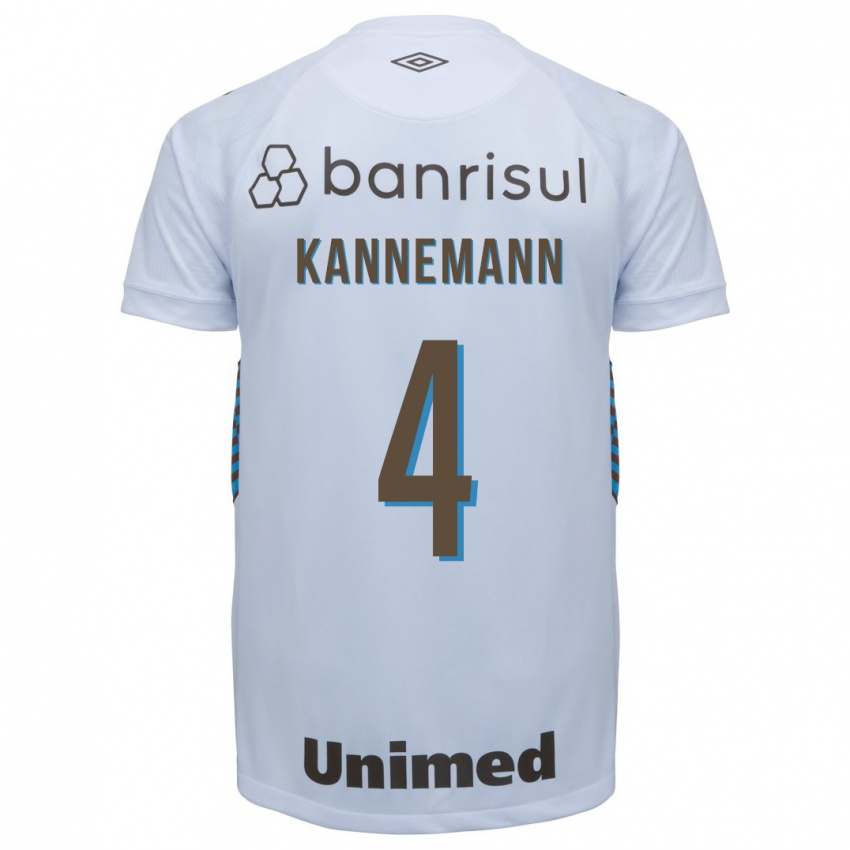 Uomo Maglia Walter Kannemann #4 Bianco Kit Gara Away 2023/24 Maglietta
