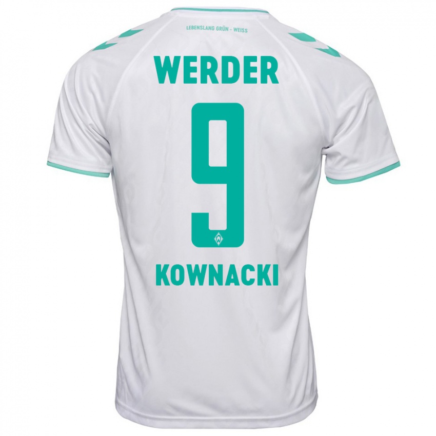 Uomo Maglia Dawid Kownacki #9 Bianco Kit Gara Away 2023/24 Maglietta